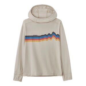 Patagonia Capilene Silkweight Kids Hoodie with RIPU Ridge Rise Striped Pattern